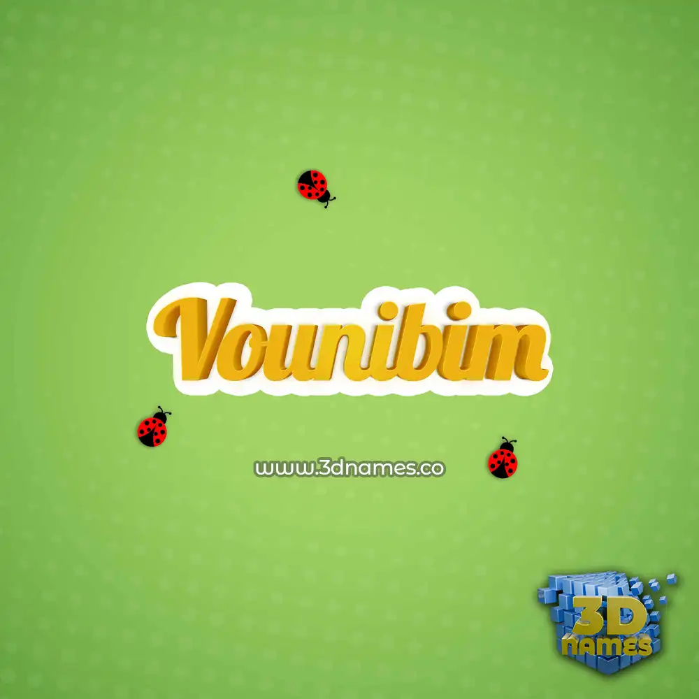 vounibim in Ladybugs style - 3D name wallpaper