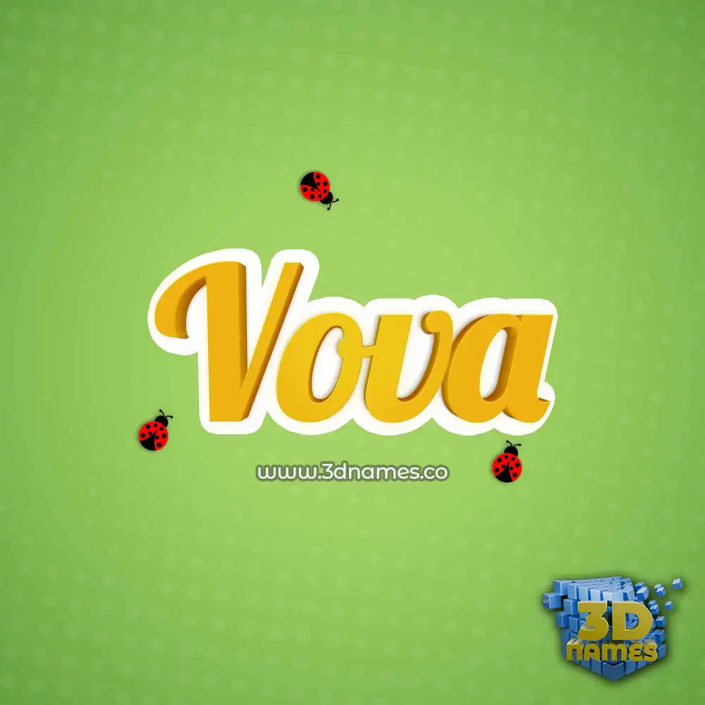 vova in Ladybugs style - 3D name wallpaper