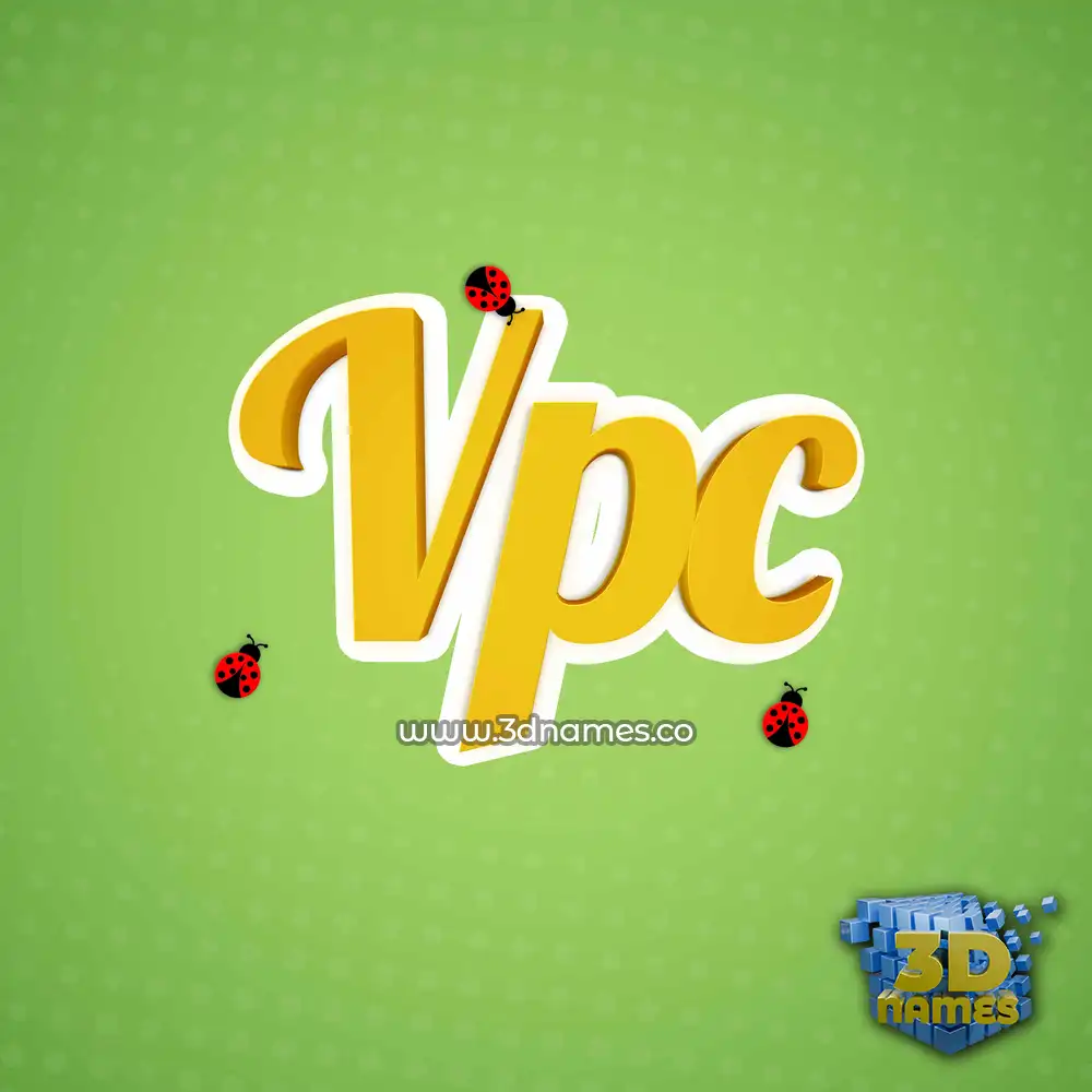 vpc in Ladybugs style - 3D name wallpaper