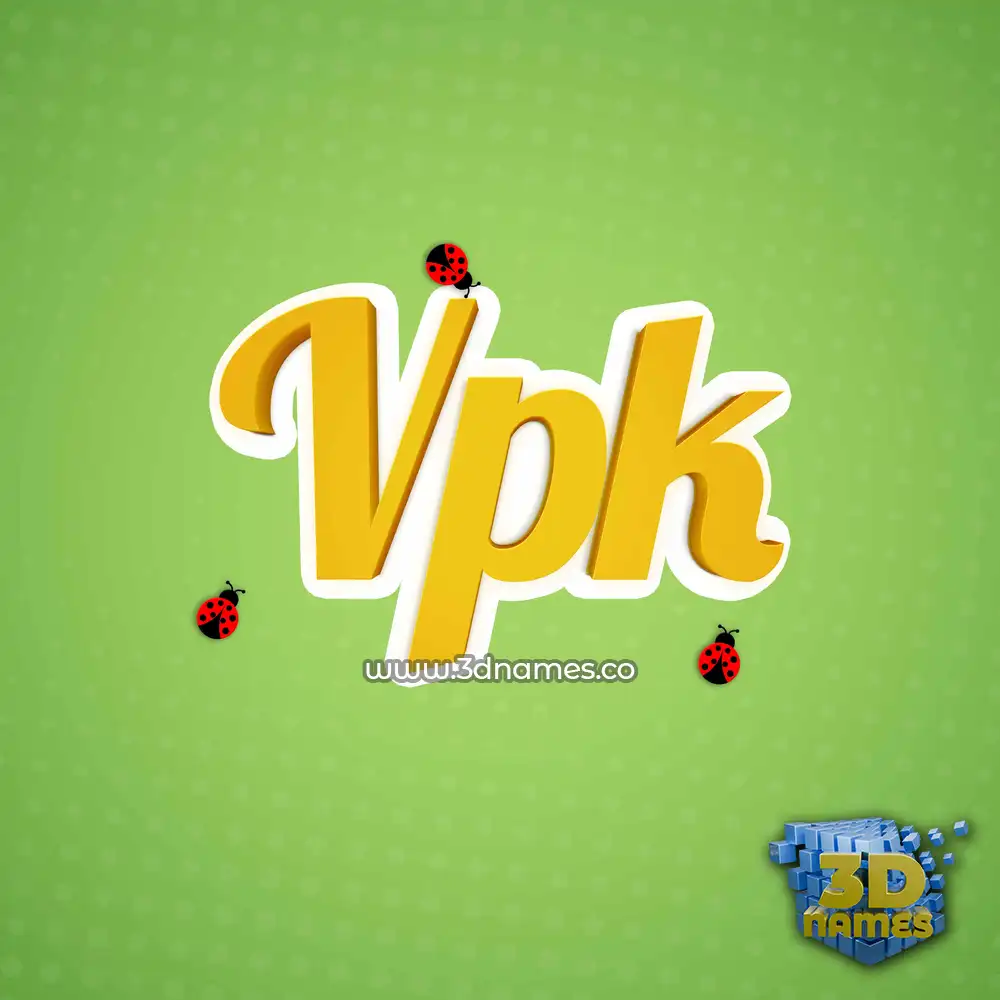vpk in Ladybugs style - 3D name wallpaper