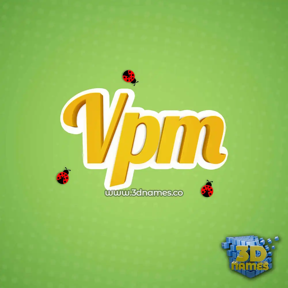 vpm in Ladybugs style - 3D name wallpaper