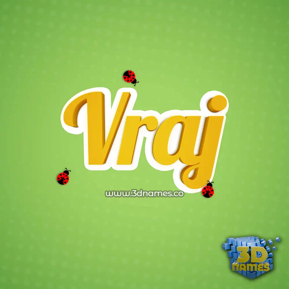 vraj in Ladybugs style - 3D name wallpaper