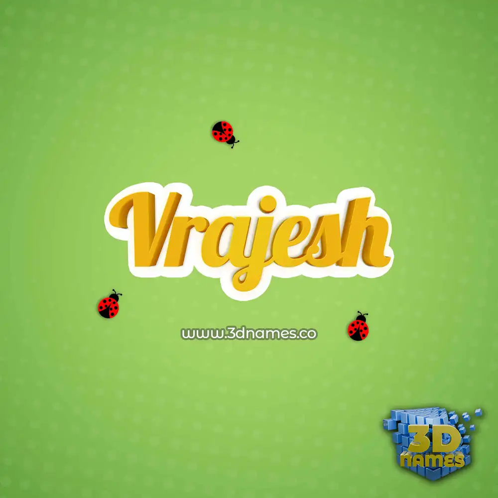 vrajesh in Ladybugs style - 3D name wallpaper