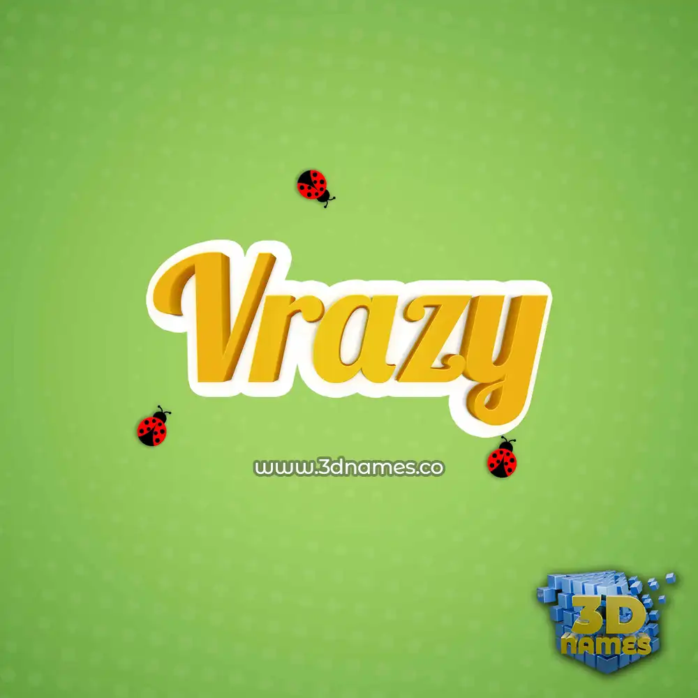 vrazy in Ladybugs style - 3D name wallpaper