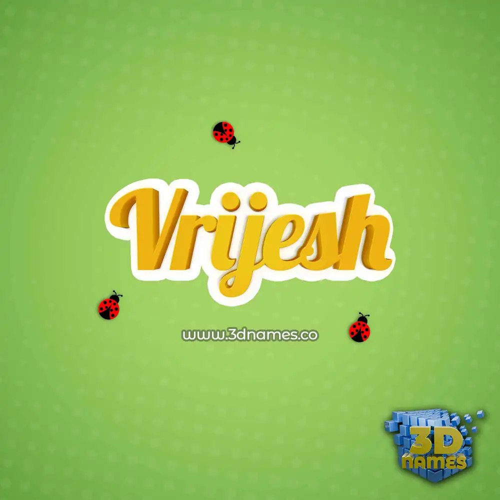 vrijesh in Ladybugs style - 3D name wallpaper