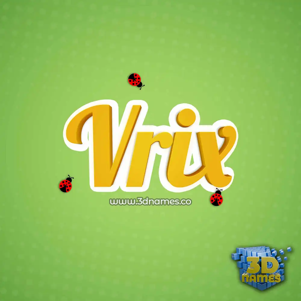 vrix in Ladybugs style - 3D name wallpaper