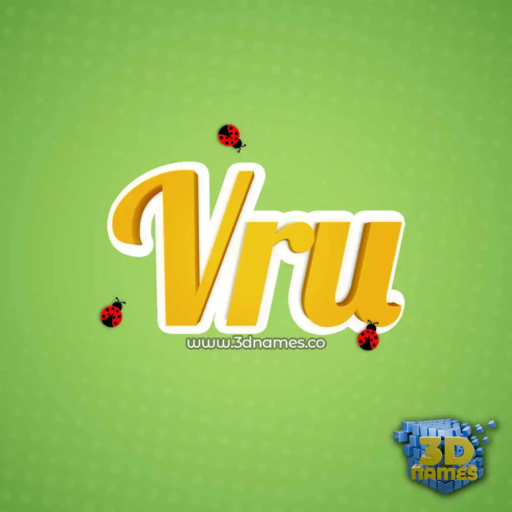 vru in Ladybugs style - 3D name wallpaper