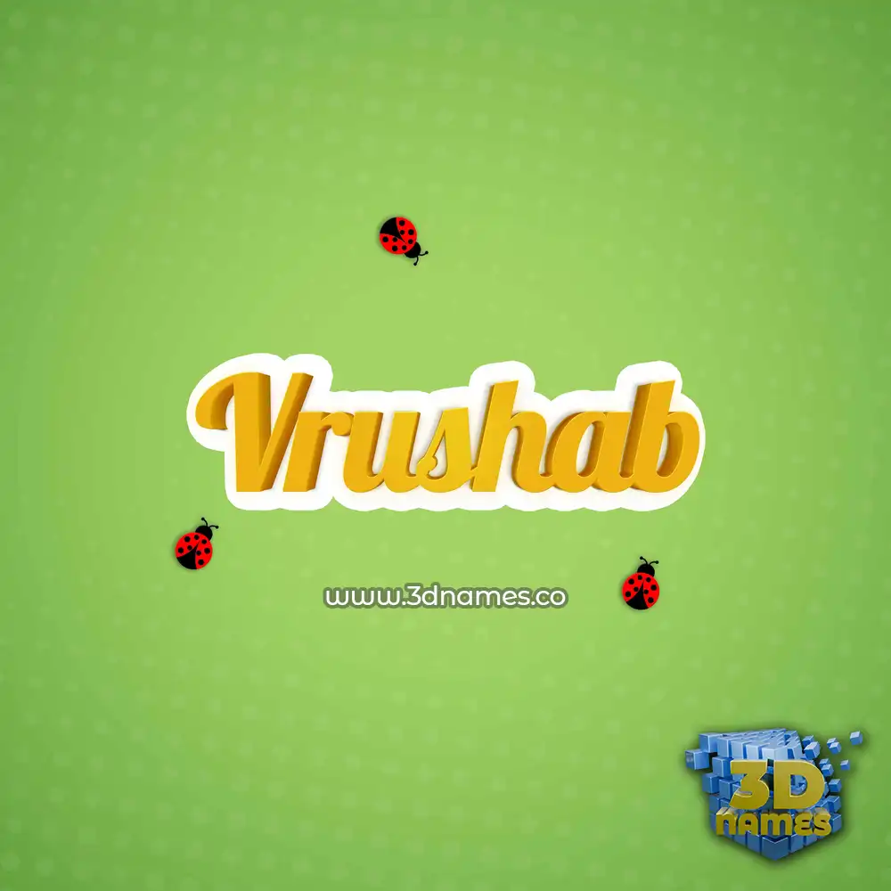 vrushab in Ladybugs style - 3D name wallpaper