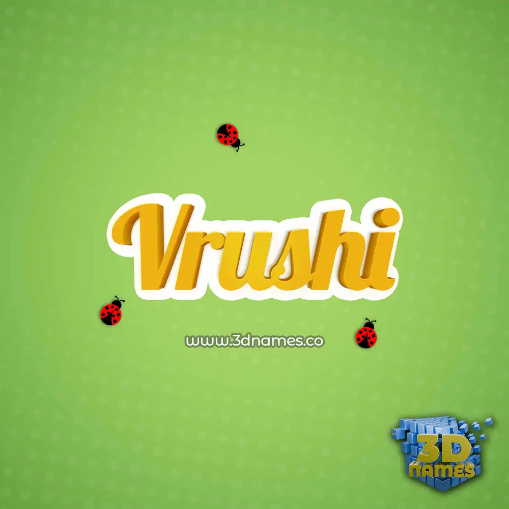 vrushi in Ladybugs style - 3D name wallpaper