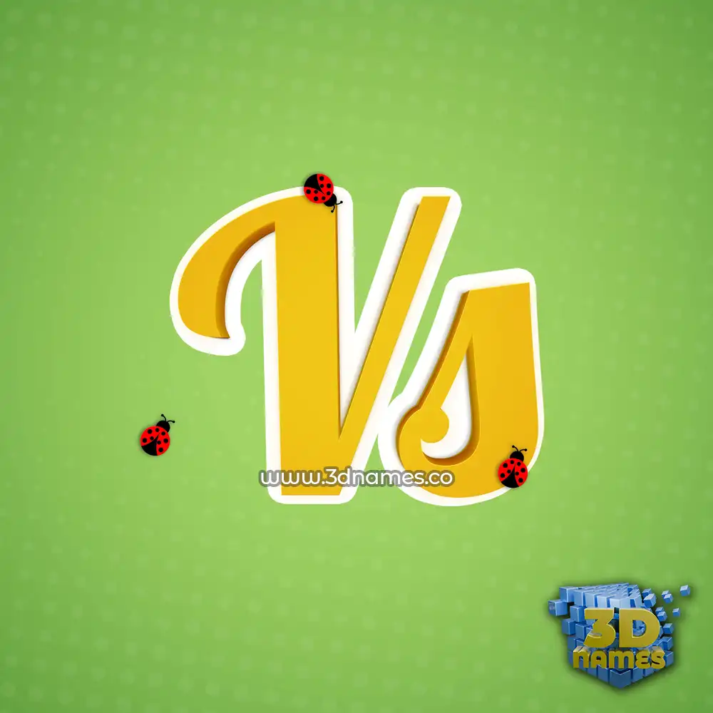 vs in Ladybugs style - 3D name wallpaper