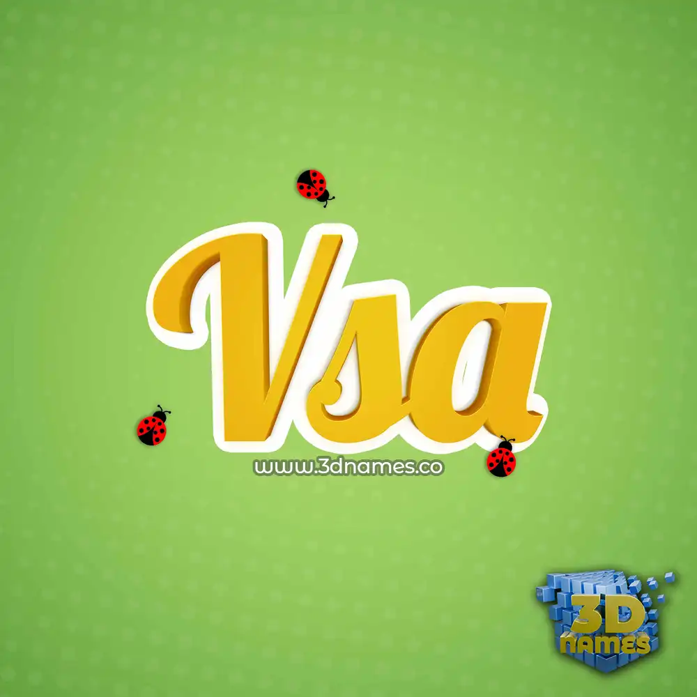 vsa in Ladybugs style - 3D name wallpaper