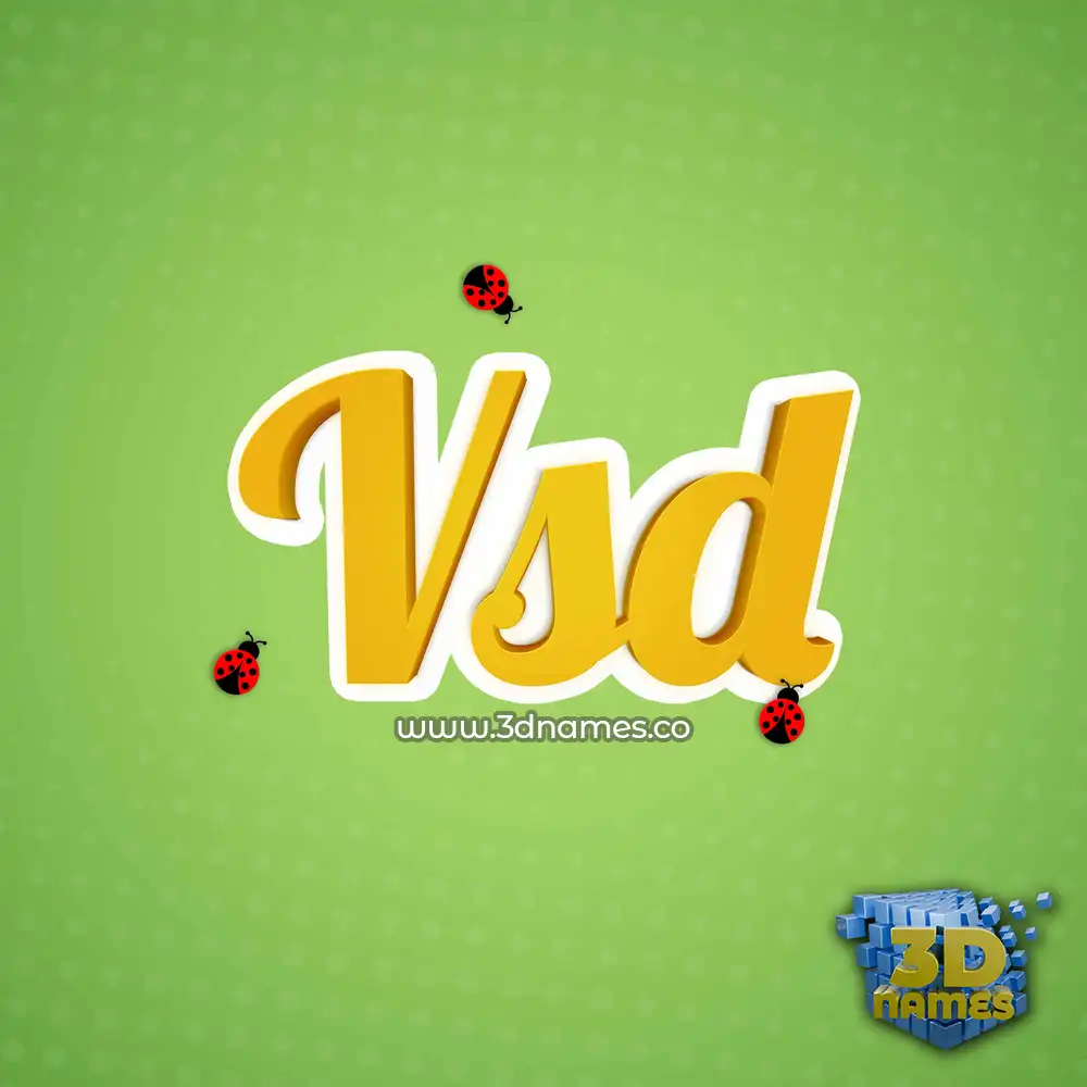 vsd in Ladybugs style - 3D name wallpaper