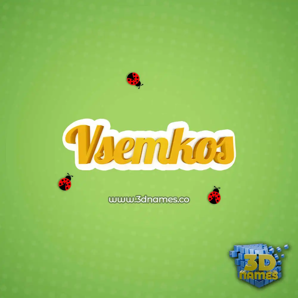 vsemkos in Ladybugs style - 3D name wallpaper