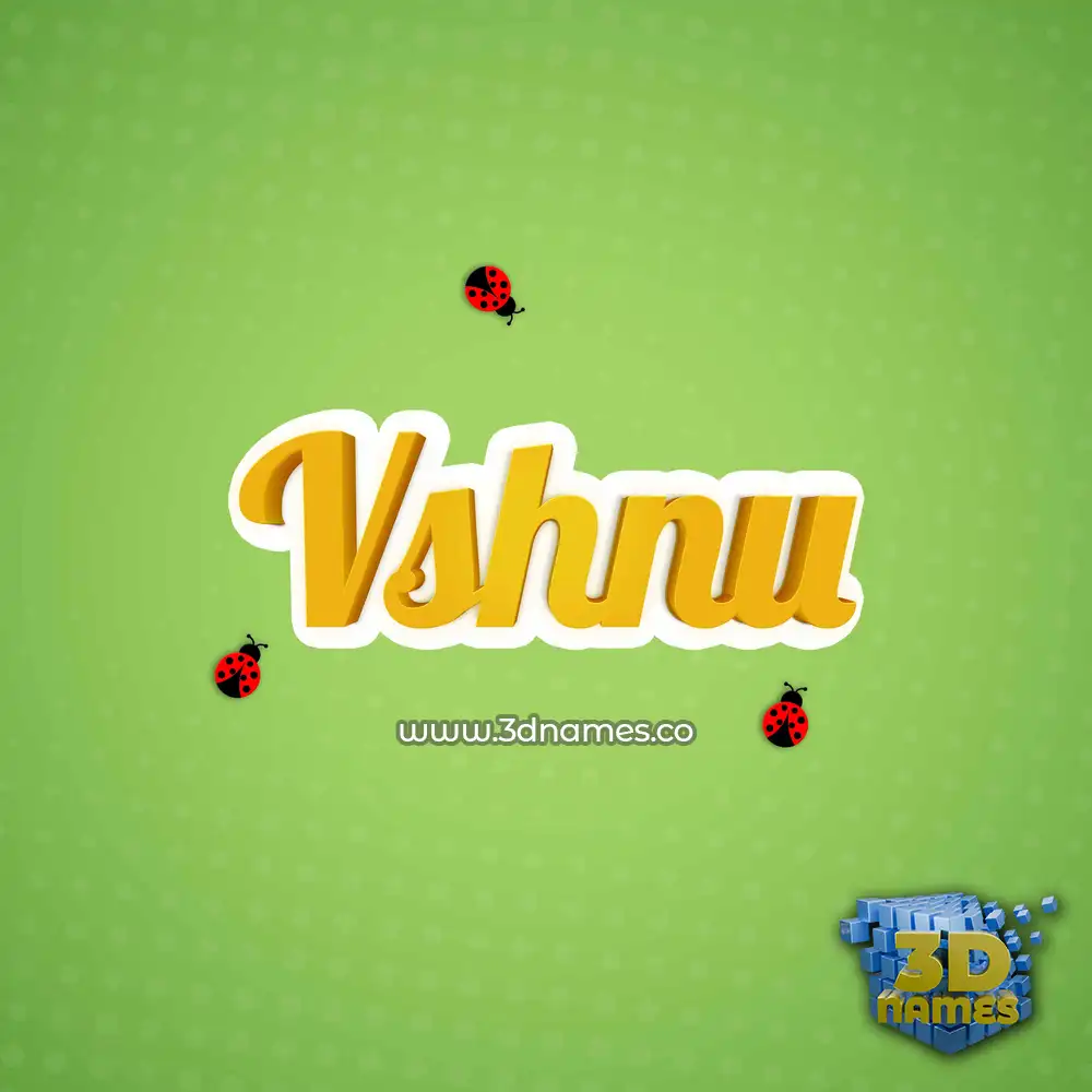 vshnu in Ladybugs style - 3D name wallpaper