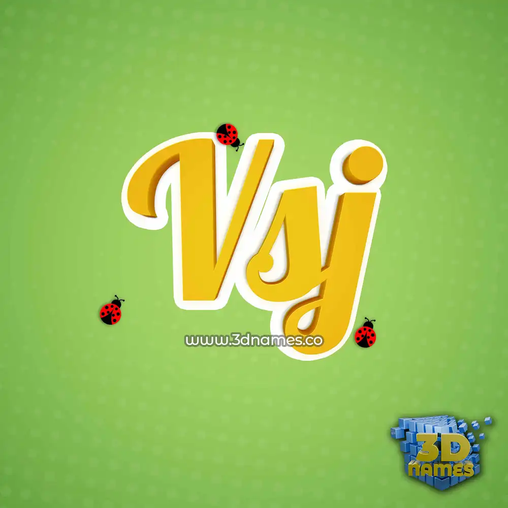 vsj in Ladybugs style - 3D name wallpaper