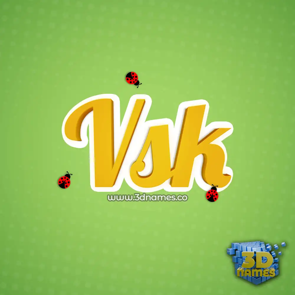 vsk in Ladybugs style - 3D name wallpaper