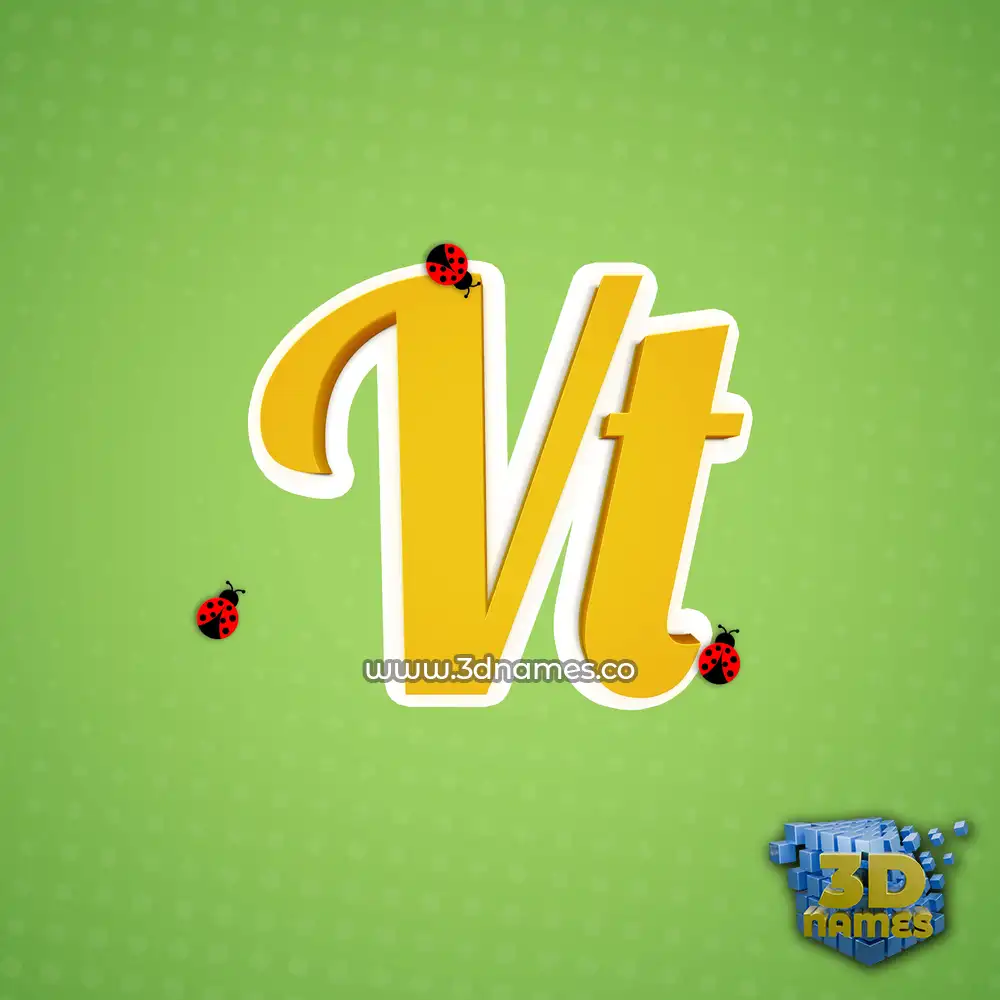 vt in Ladybugs style - 3D name wallpaper