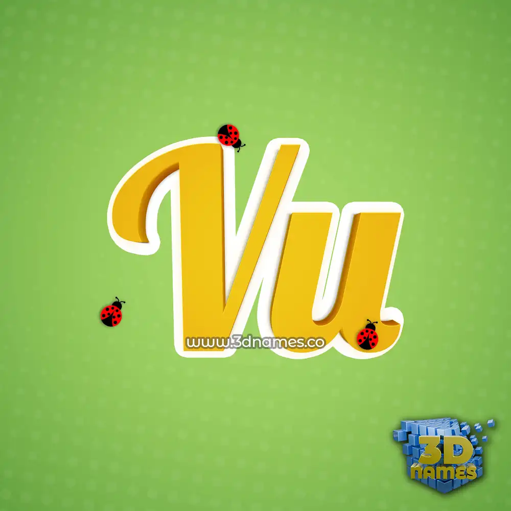 vu in Ladybugs style - 3D name wallpaper