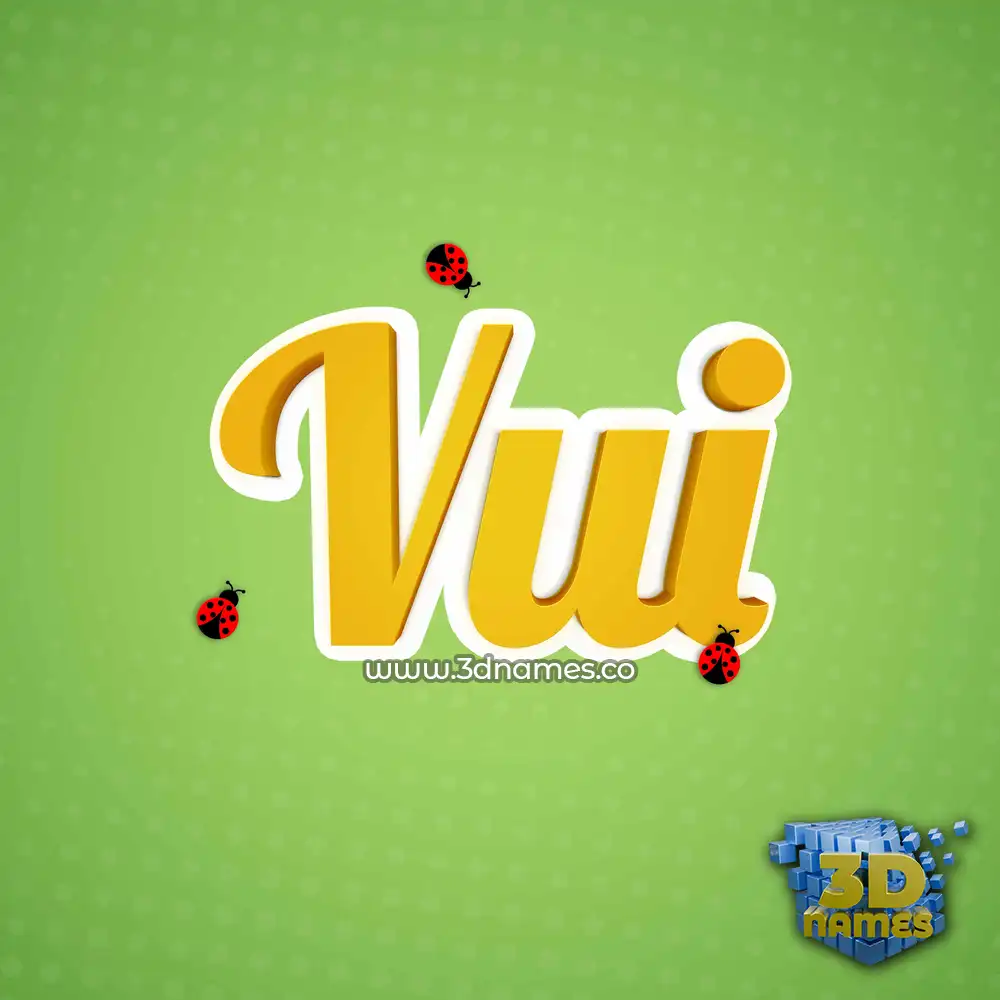 vui in Ladybugs style - 3D name wallpaper
