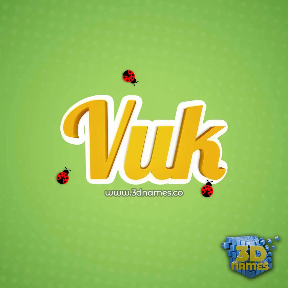 vuk in Ladybugs style - 3D name wallpaper