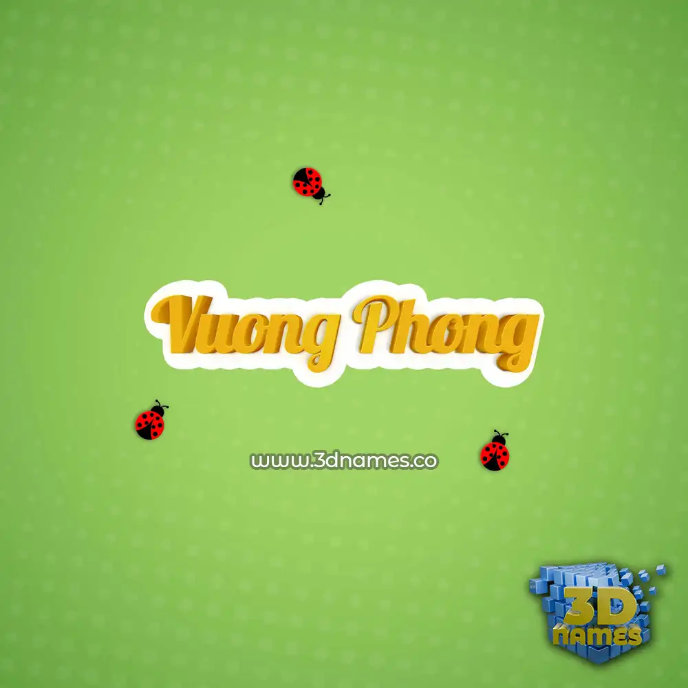 vuong phong in Ladybugs style - 3D name wallpaper