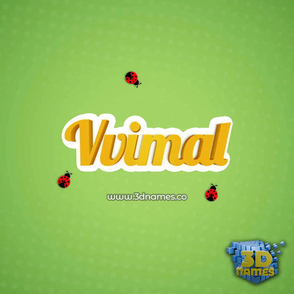 vvimal in Ladybugs style - 3D name wallpaper