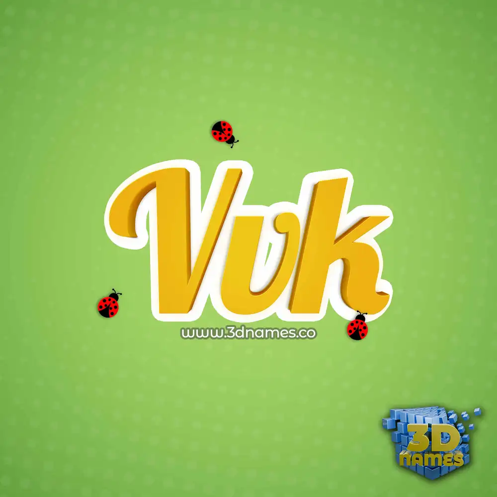 vvk in Ladybugs style - 3D name wallpaper