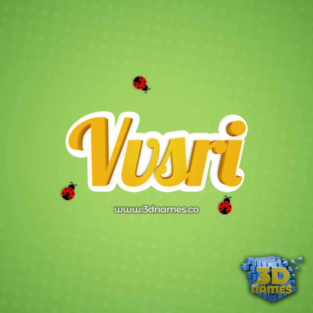 vvsri in Ladybugs style - 3D name wallpaper