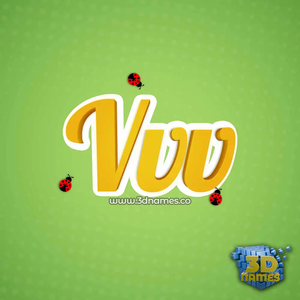 vvv in Ladybugs style - 3D name wallpaper