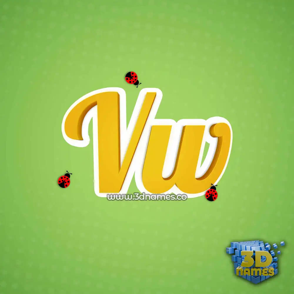 vw in Ladybugs style - 3D name wallpaper