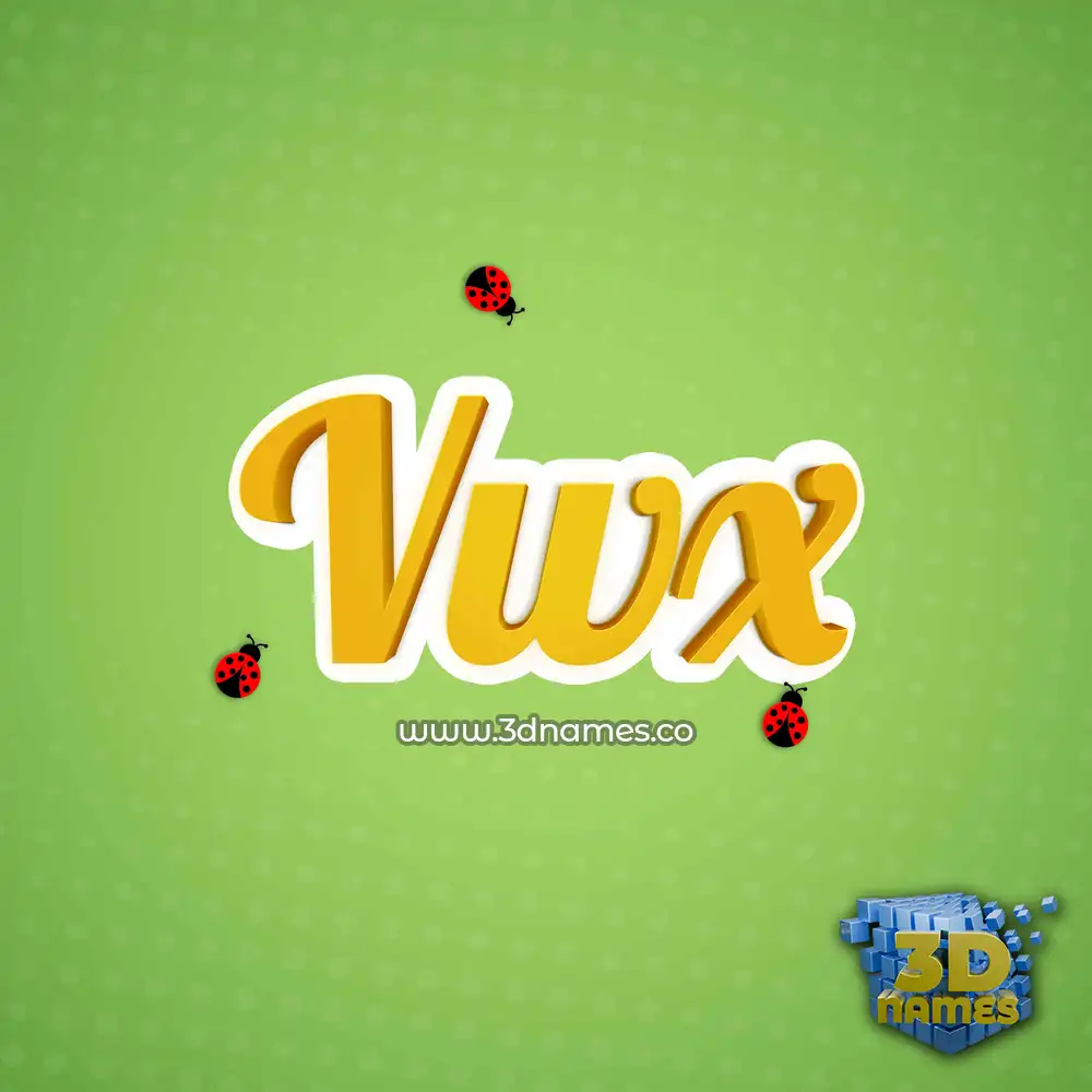 vwx in Ladybugs style - 3D name wallpaper