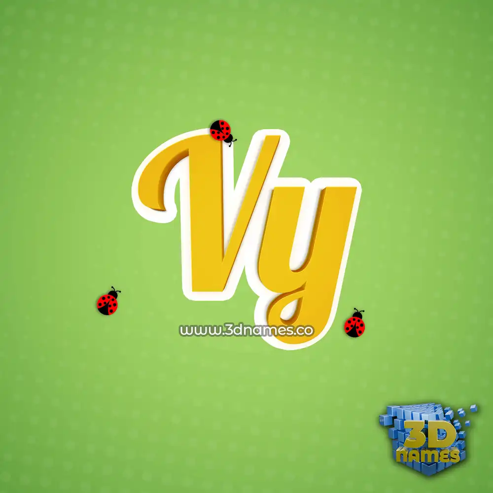 vy in Ladybugs style - 3D name wallpaper