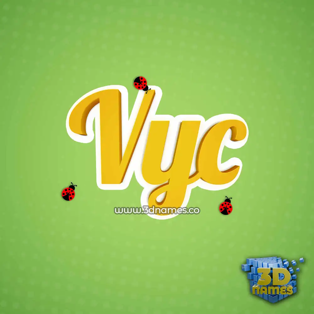 vyc in Ladybugs style - 3D name wallpaper
