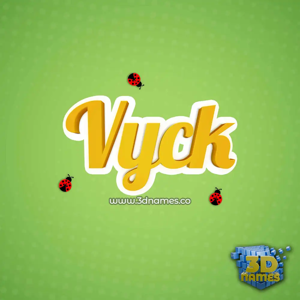 vyck in Ladybugs style - 3D name wallpaper