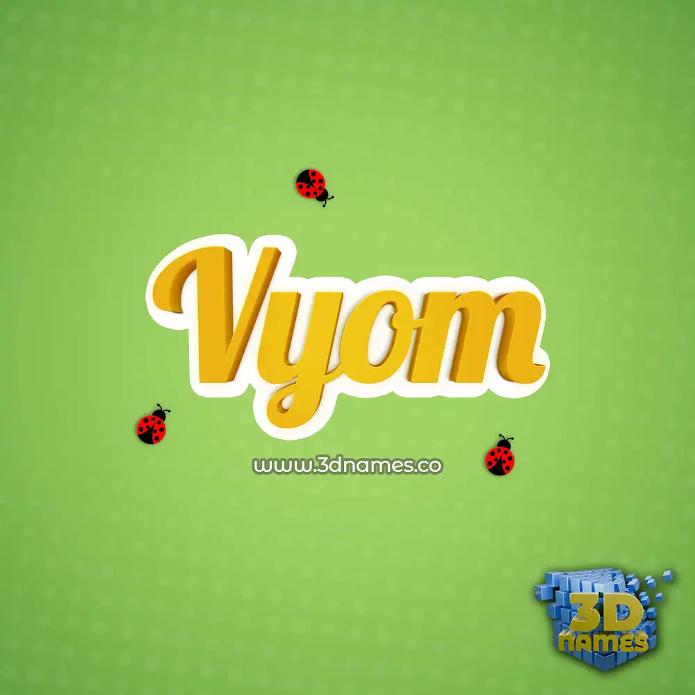 vyom in Ladybugs style - 3D name wallpaper