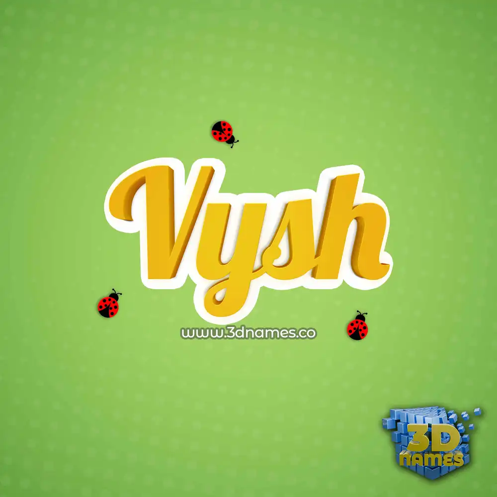 vysh in Ladybugs style - 3D name wallpaper