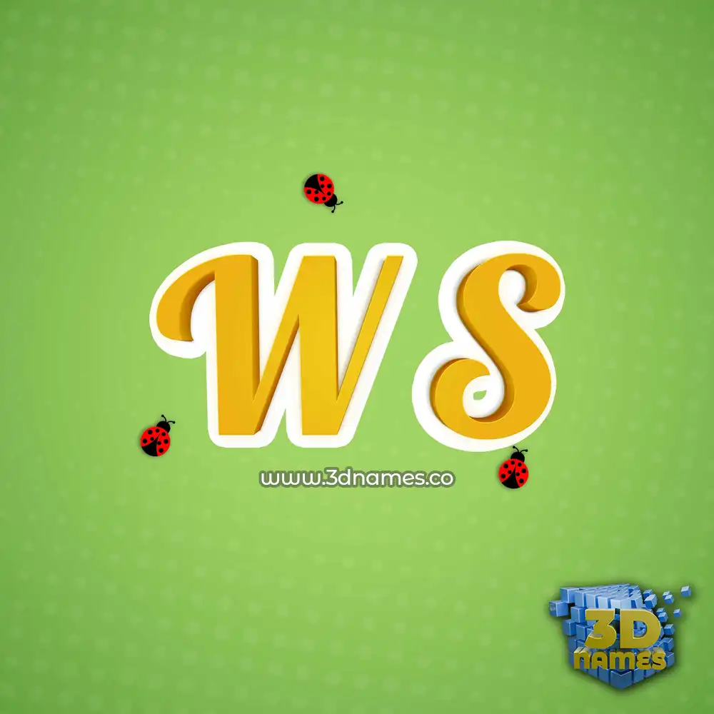 w s in Ladybugs style - 3D name wallpaper