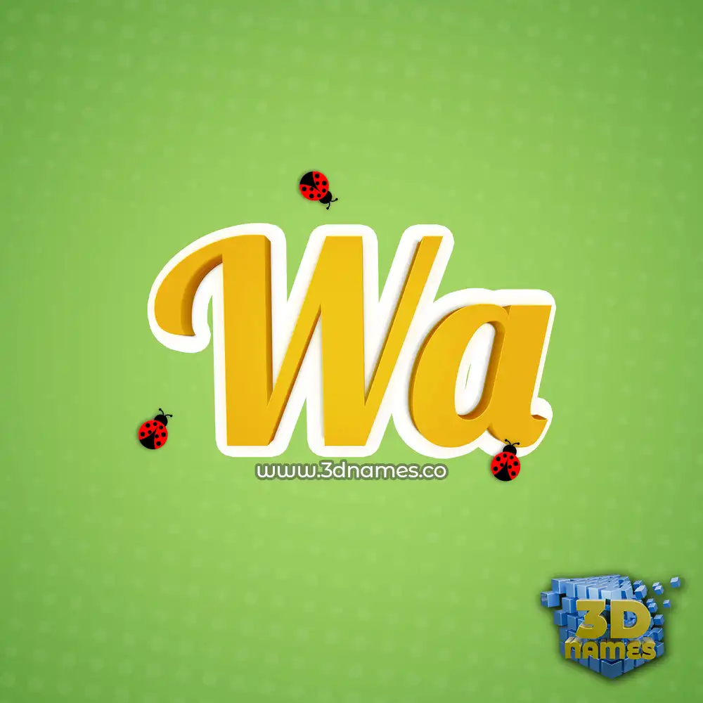 wa in Ladybugs style - 3D name wallpaper
