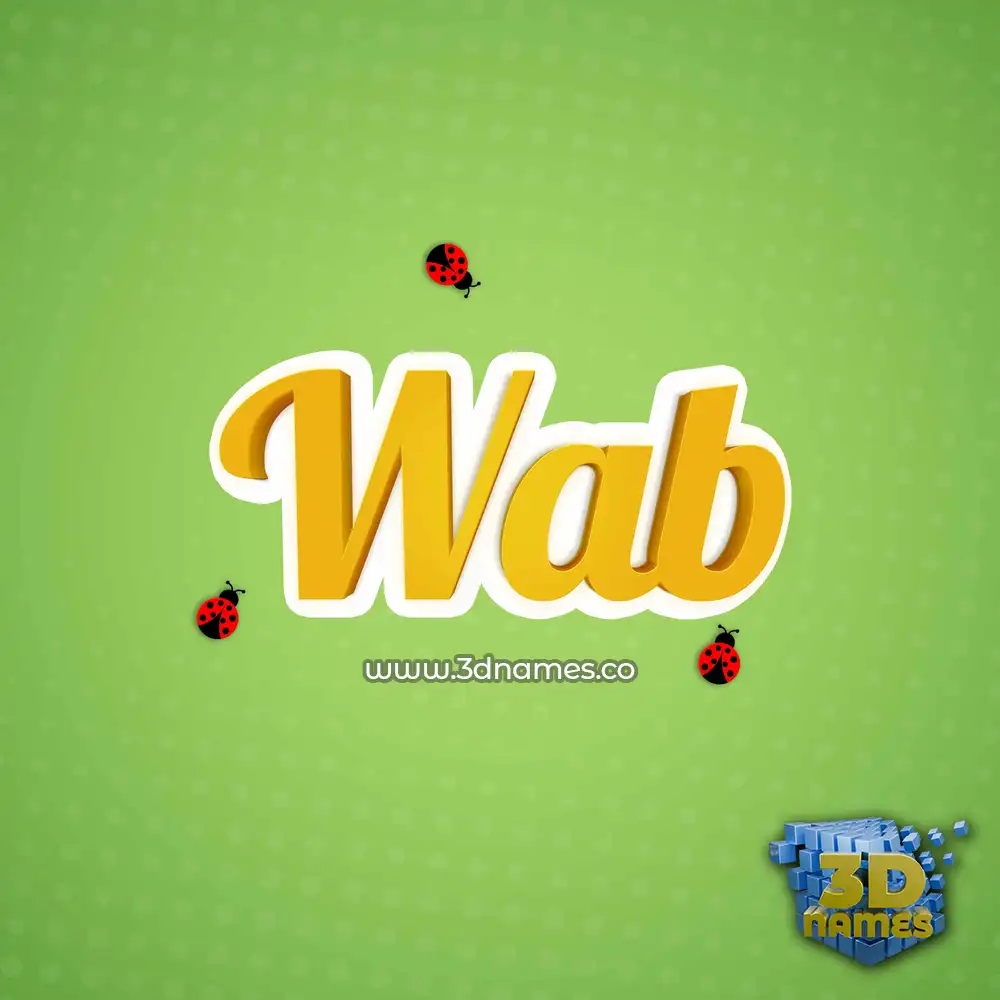 wab in Ladybugs style - 3D name wallpaper
