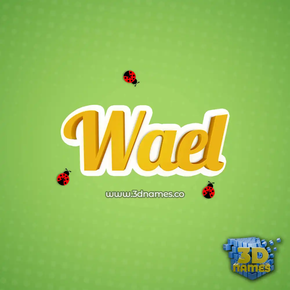 wael in Ladybugs style - 3D name wallpaper