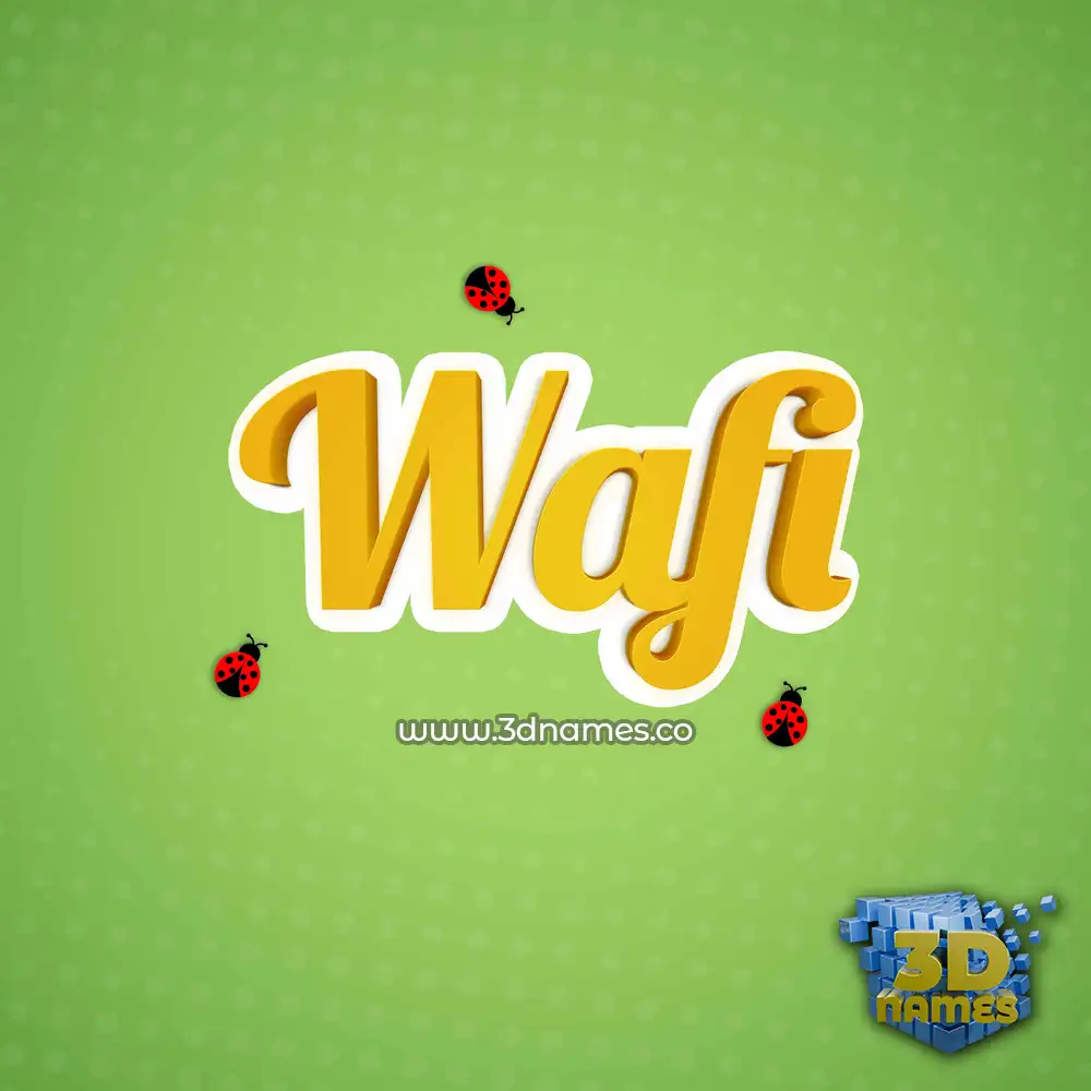 wafi in Ladybugs style - 3D name wallpaper