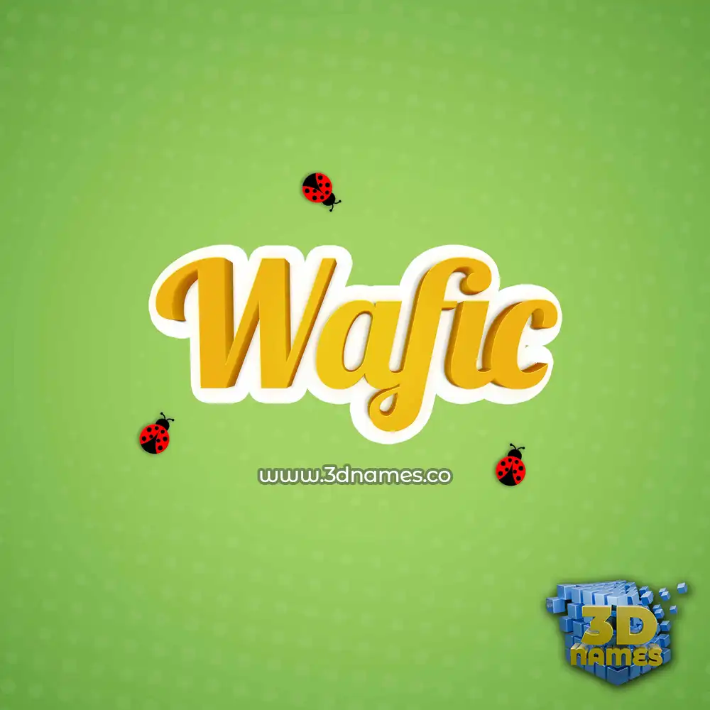 wafic in Ladybugs style - 3D name wallpaper