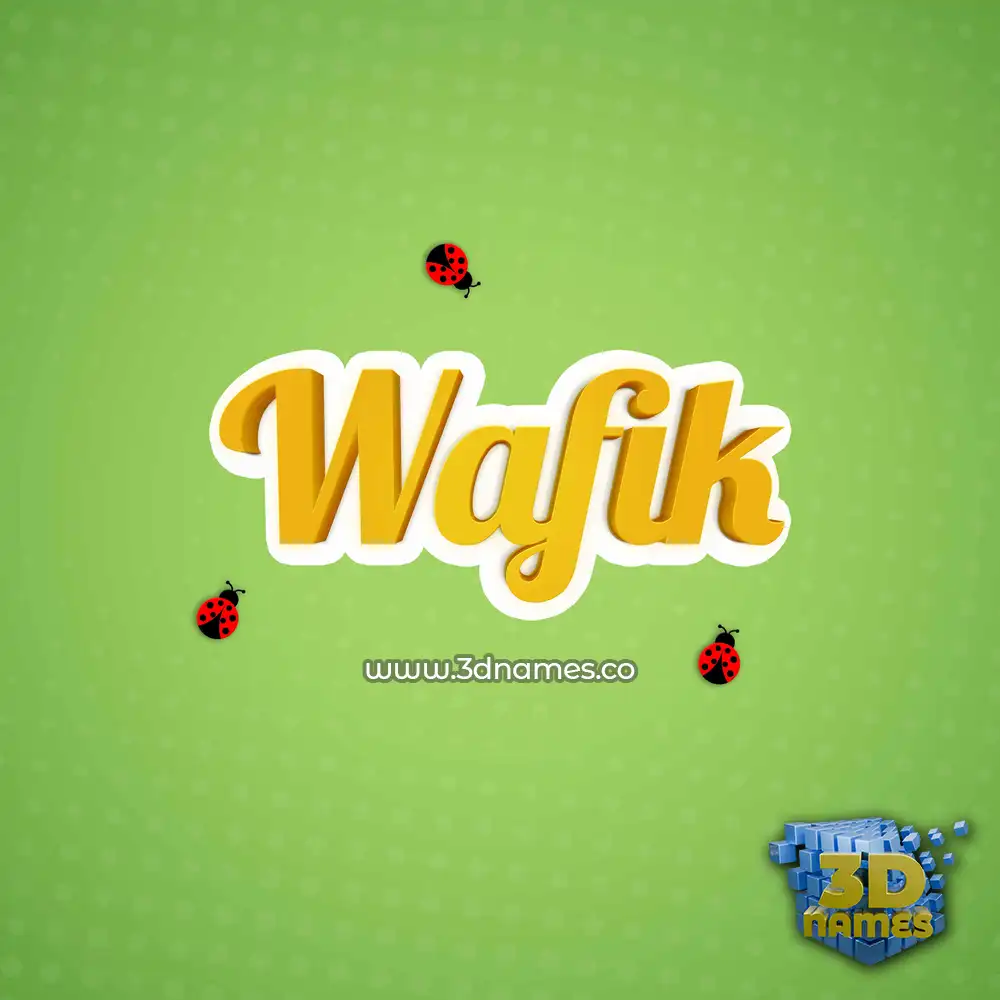 wafik in Ladybugs style - 3D name wallpaper