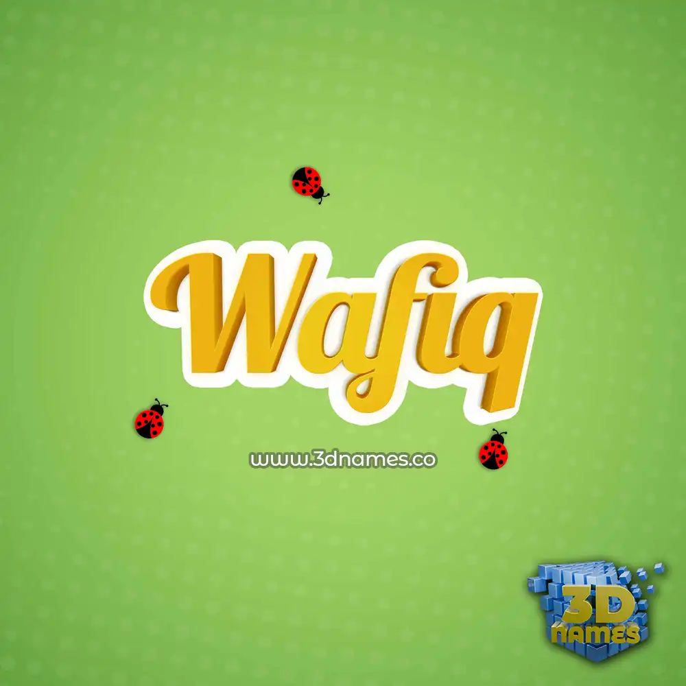 wafiq in Ladybugs style - 3D name wallpaper