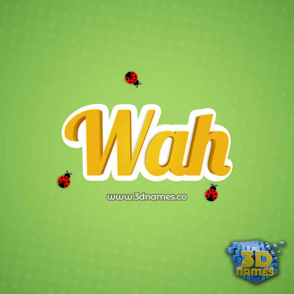 wah in Ladybugs style - 3D name wallpaper