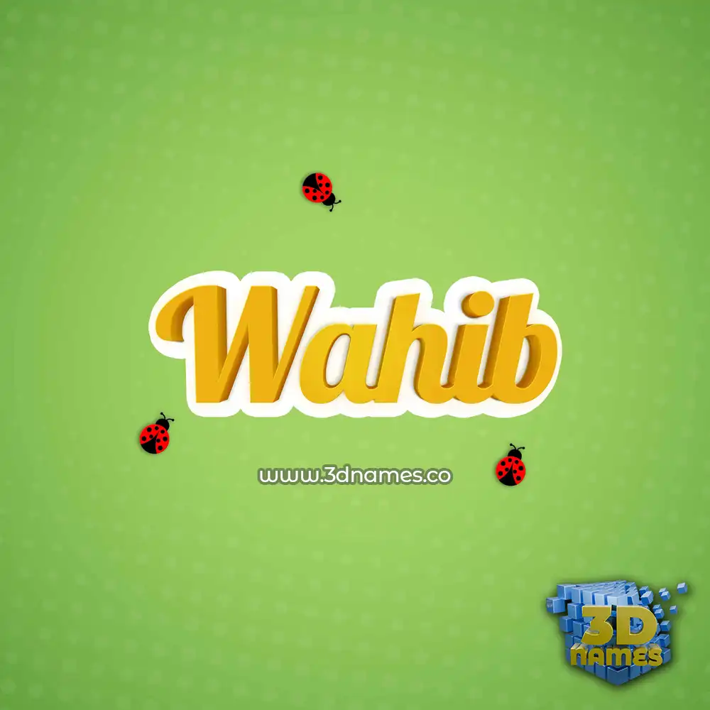 wahib in Ladybugs style - 3D name wallpaper