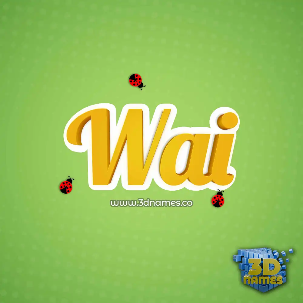 wai in Ladybugs style - 3D name wallpaper