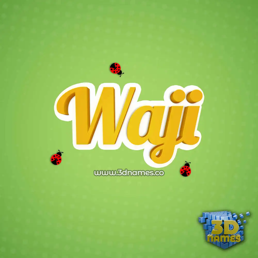 waji in Ladybugs style - 3D name wallpaper