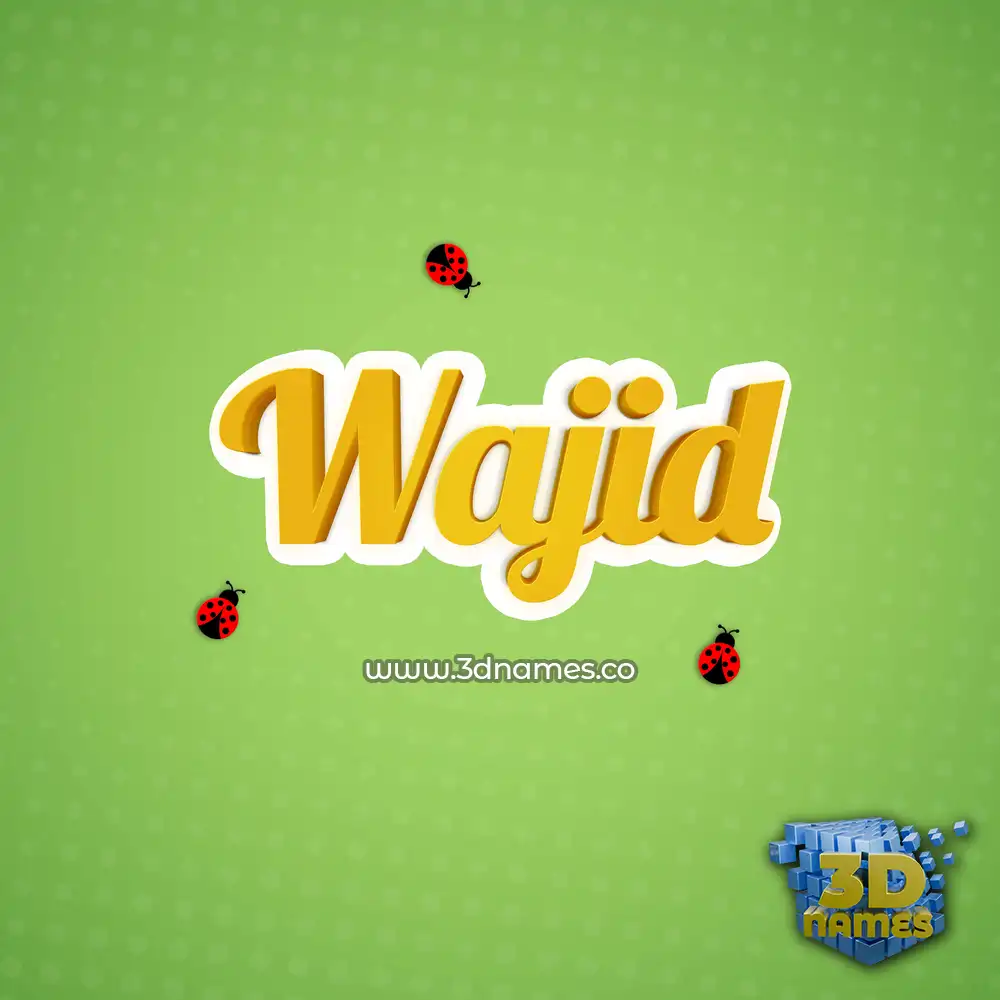 wajid in Ladybugs style - 3D name wallpaper