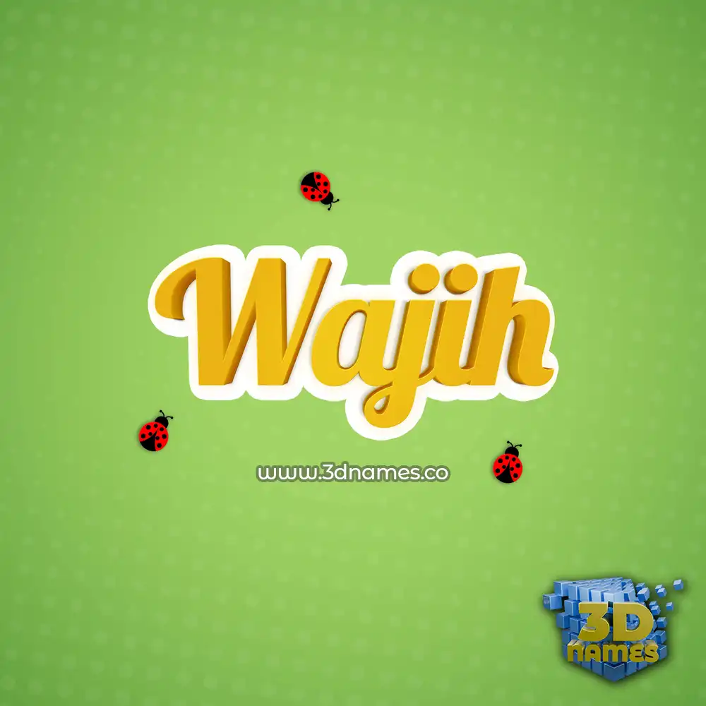 wajih in Ladybugs style - 3D name wallpaper